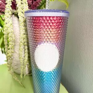 Studded rainbow Starbucks tumbler